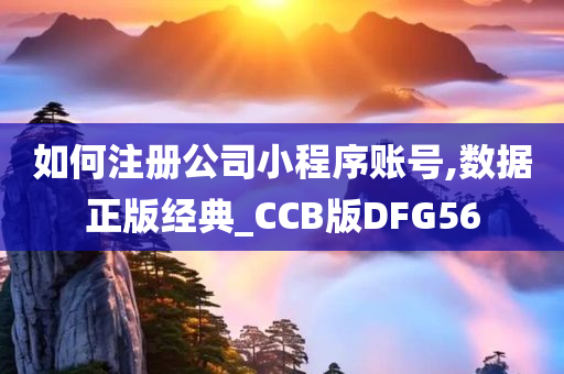 如何注册公司小程序账号,数据正版经典_CCB版DFG56