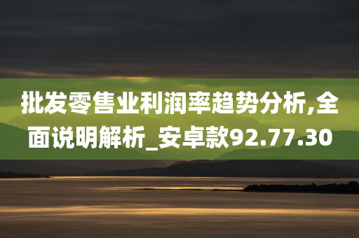 批发零售业利润率趋势分析,全面说明解析_安卓款92.77.30