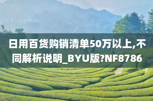 日用百货购销清单50万以上,不同解析说明_BYU版?NF8786