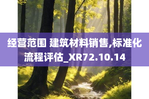 经营范围 建筑材料销售,标准化流程评估_XR72.10.14