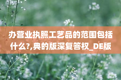 办营业执照工艺品的范围包括什么?,典的版深复答权_DE版