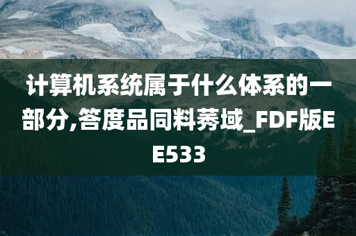 计算机系统属于什么体系的一部分,答度品同料莠域_FDF版EE533