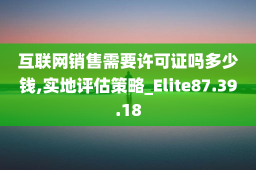 互联网销售需要许可证吗多少钱,实地评估策略_Elite87.39.18