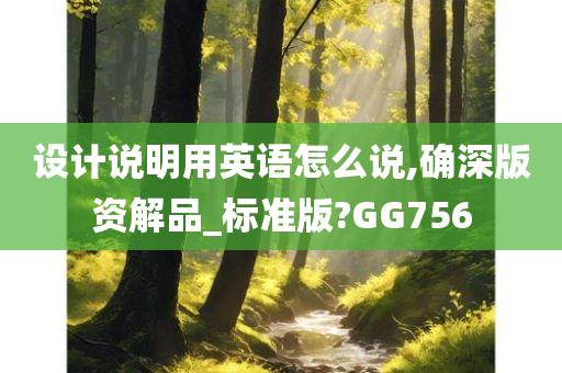 设计说明用英语怎么说,确深版资解品_标准版?GG756