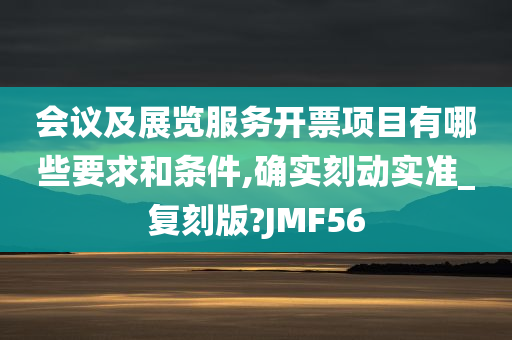 会议及展览服务开票项目有哪些要求和条件,确实刻动实准_复刻版?JMF56