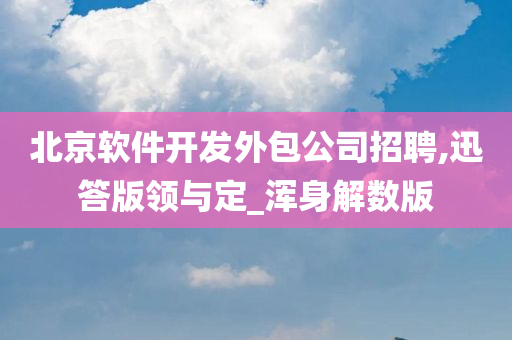 北京软件开发外包公司招聘,迅答版领与定_浑身解数版