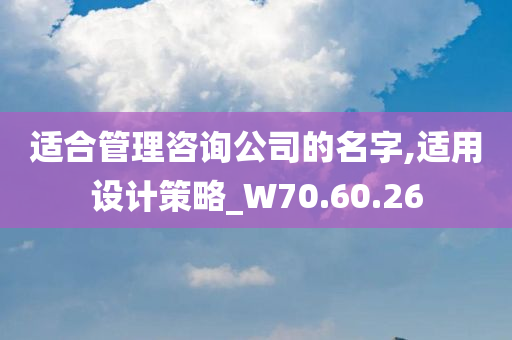 适合管理咨询公司的名字,适用设计策略_W70.60.26