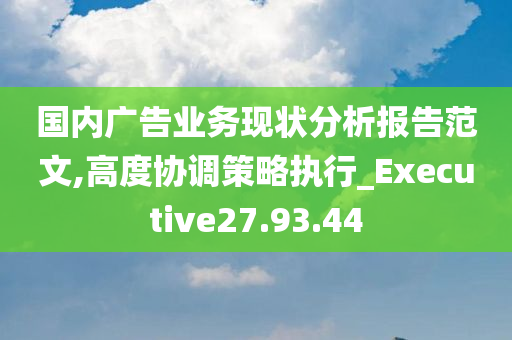 国内广告业务现状分析报告范文,高度协调策略执行_Executive27.93.44