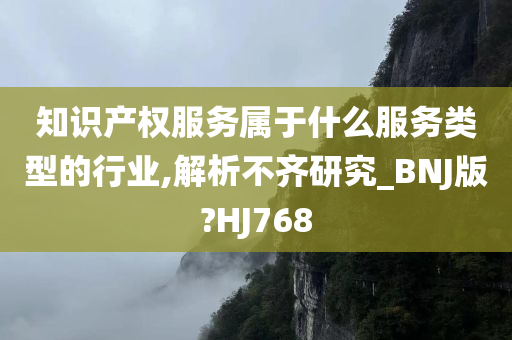 知识产权服务属于什么服务类型的行业,解析不齐研究_BNJ版?HJ768