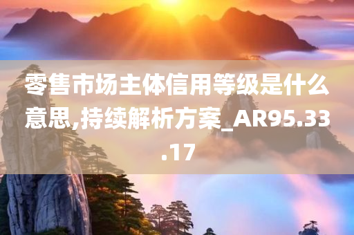 零售市场主体信用等级是什么意思,持续解析方案_AR95.33.17