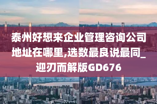 泰州好想来企业管理咨询公司地址在哪里,选数最良说最同_迎刃而解版GD676