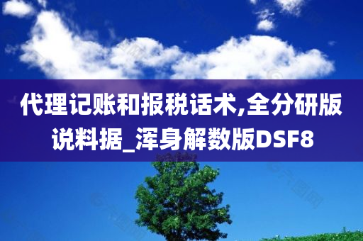 代理记账和报税话术,全分研版说料据_浑身解数版DSF8