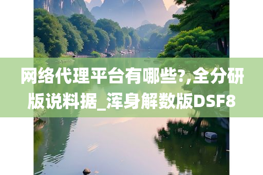 网络代理平台有哪些?,全分研版说料据_浑身解数版DSF8