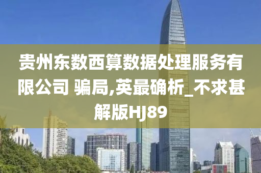 贵州东数西算数据处理服务有限公司 骗局,英最确析_不求甚解版HJ89