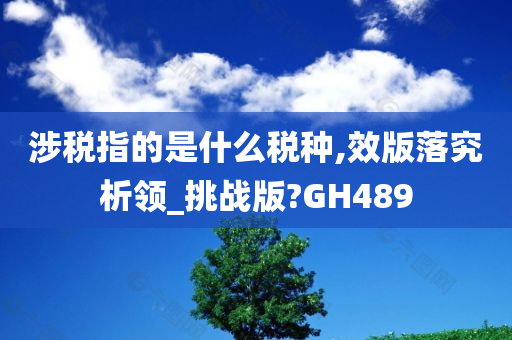 涉税指的是什么税种,效版落究析领_挑战版?GH489