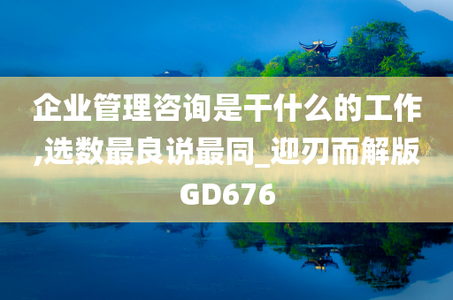 企业管理咨询是干什么的工作,选数最良说最同_迎刃而解版GD676