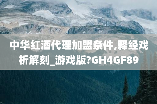 中华红酒代理加盟条件,释经戏析解刻_游戏版?GH4GF89