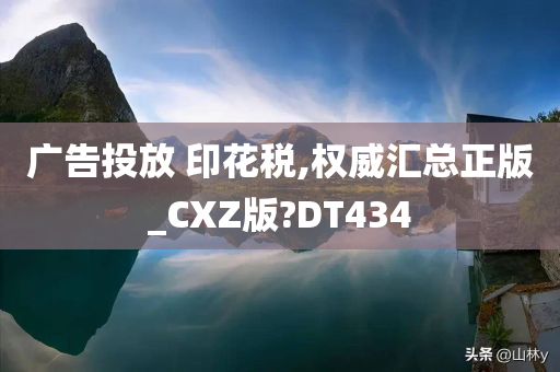 广告投放 印花税,权威汇总正版_CXZ版?DT434