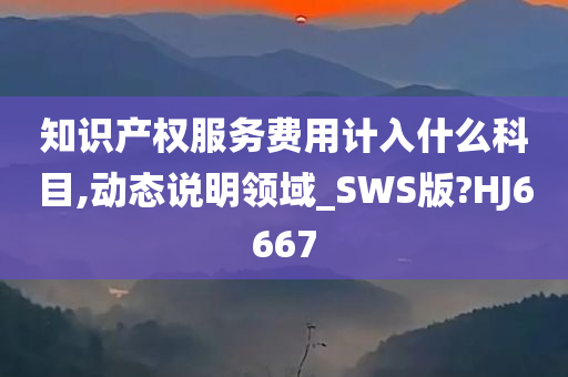 知识产权服务费用计入什么科目,动态说明领域_SWS版?HJ6667