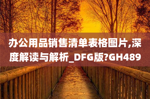 办公用品销售清单表格图片,深度解读与解析_DFG版?GH489