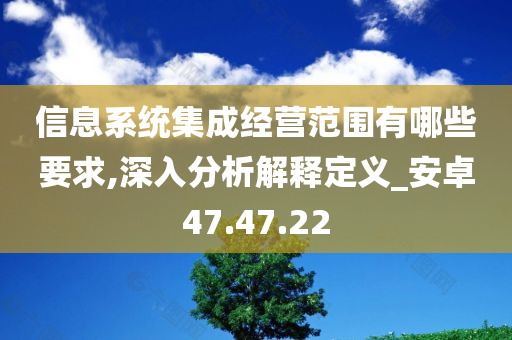 信息系统集成经营范围有哪些要求,深入分析解释定义_安卓47.47.22