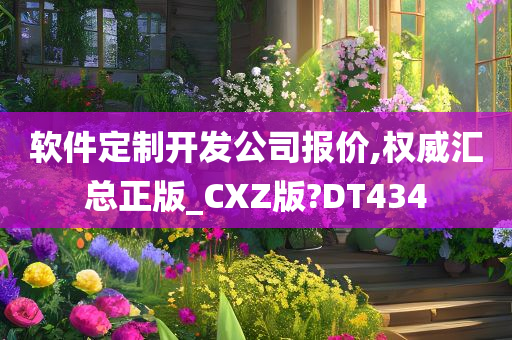 软件定制开发公司报价,权威汇总正版_CXZ版?DT434