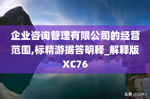 企业咨询管理有限公司的经营范围,标精游据答明释_解释版XC76