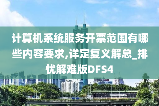 计算机系统服务开票范围有哪些内容要求,详定复义解总_排忧解难版DFS4