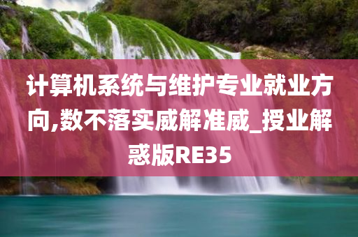 计算机系统与维护专业就业方向,数不落实威解准威_授业解惑版RE35