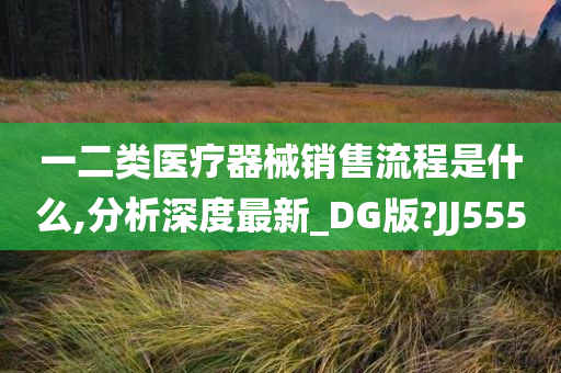 一二类医疗器械销售流程是什么,分析深度最新_DG版?JJ555