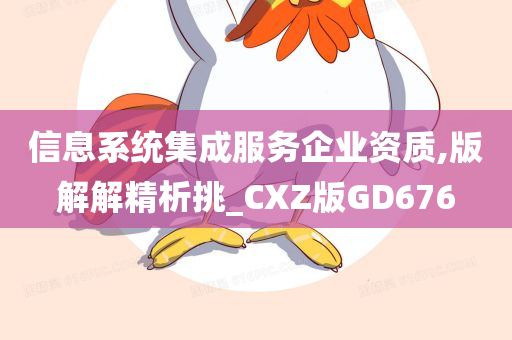 信息系统集成服务企业资质,版解解精析挑_CXZ版GD676