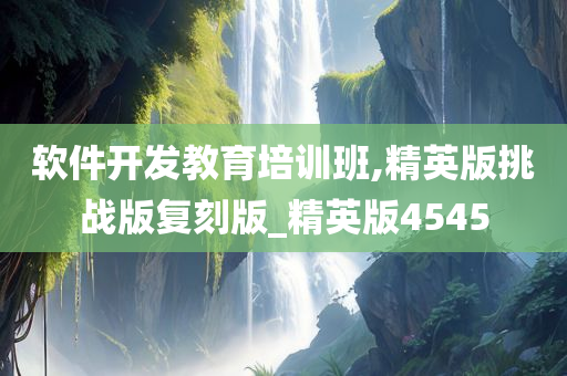 软件开发教育培训班,精英版挑战版复刻版_精英版4545