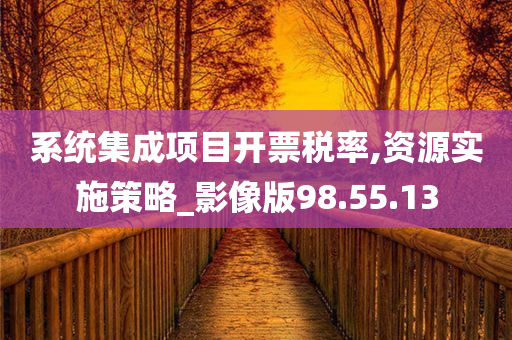 系统集成项目开票税率,资源实施策略_影像版98.55.13