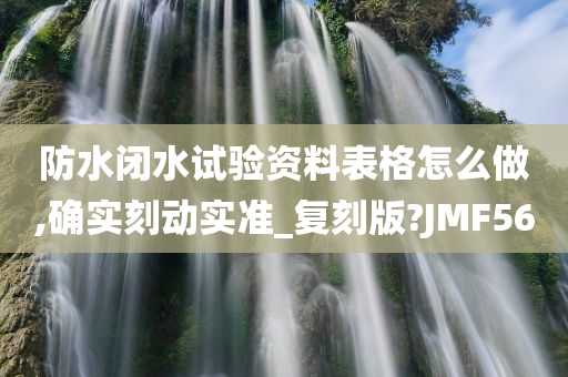 防水闭水试验资料表格怎么做,确实刻动实准_复刻版?JMF56