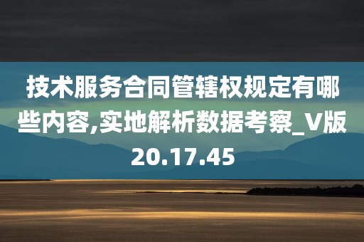 技术服务合同管辖权规定有哪些内容,实地解析数据考察_V版20.17.45