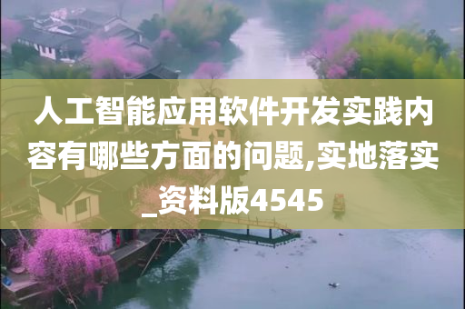 人工智能应用软件开发实践内容有哪些方面的问题,实地落实_资料版4545