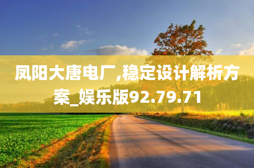 凤阳大唐电厂,稳定设计解析方案_娱乐版92.79.71