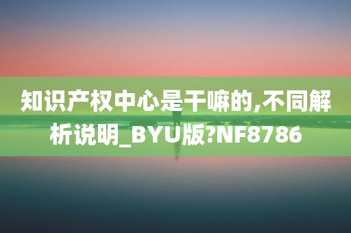 知识产权中心是干嘛的,不同解析说明_BYU版?NF8786