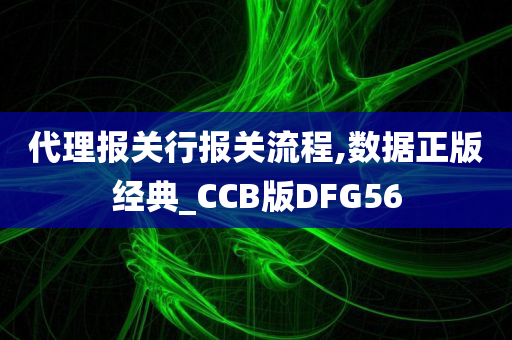 代理报关行报关流程,数据正版经典_CCB版DFG56