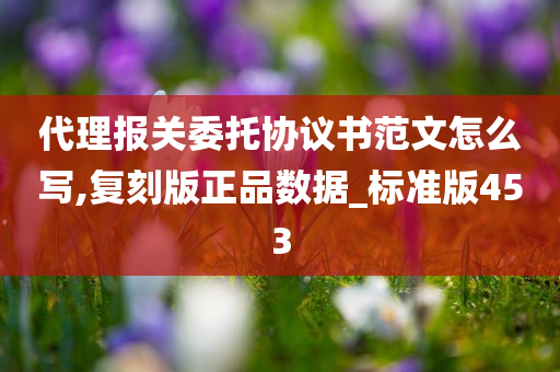 代理报关委托协议书范文怎么写,复刻版正品数据_标准版453