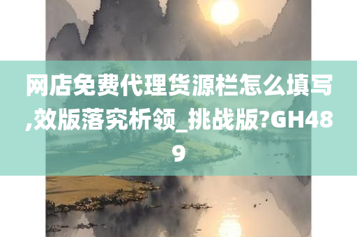 网店免费代理货源栏怎么填写,效版落究析领_挑战版?GH489