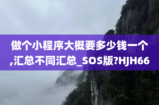 做个小程序大概要多少钱一个,汇总不同汇总_SOS版?HJH66