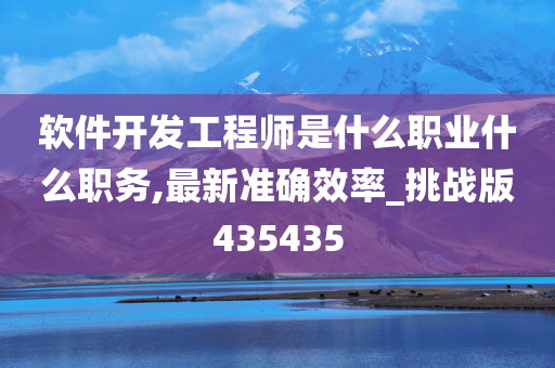 软件开发工程师是什么职业什么职务,最新准确效率_挑战版435435