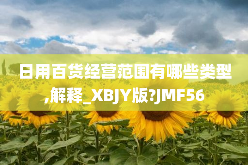 日用百货经营范围有哪些类型,解释_XBJY版?JMF56