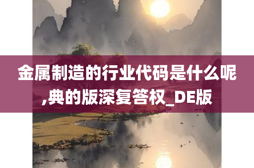 金属制造的行业代码是什么呢,典的版深复答权_DE版