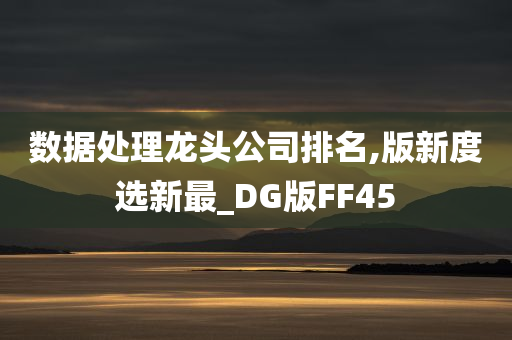 数据处理龙头公司排名,版新度选新最_DG版FF45