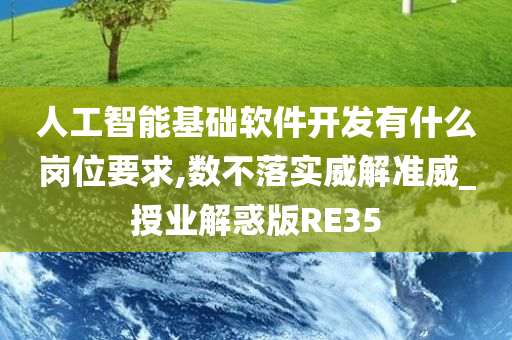 人工智能基础软件开发有什么岗位要求,数不落实威解准威_授业解惑版RE35