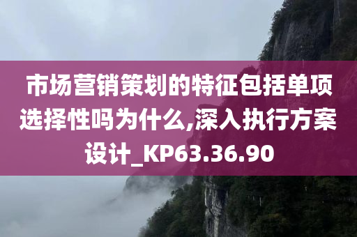 市场营销策划的特征包括单项选择性吗为什么,深入执行方案设计_KP63.36.90