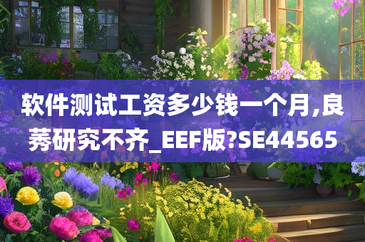 软件测试工资多少钱一个月,良莠研究不齐_EEF版?SE44565