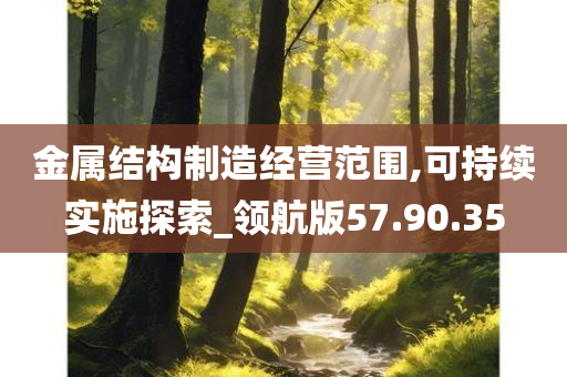 金属结构制造经营范围,可持续实施探索_领航版57.90.35